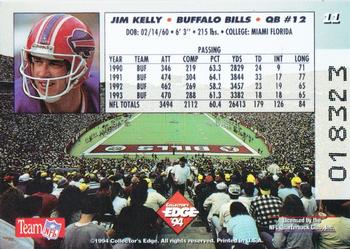 1994 Collector's Edge #11 Jim Kelly Back