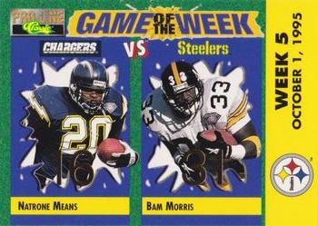 1995 Pro Line - Game of the Week Prizes #H-06 Natrone Means / Bam Morris Front
