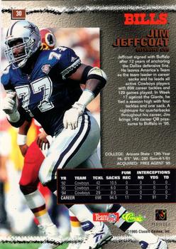 1995 Pro Line - Silver #30 Jim Jeffcoat Back