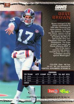 1995 Pro Line - Silver #72 Dave Brown Back