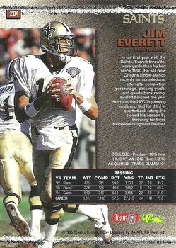 1995 Pro Line - Silver #204 Jim Everett Back
