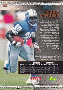 1995 Pro Line - Silver #206 Barry Sanders Back