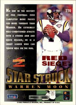 1995 Score - Red Siege #220 Warren Moon Back