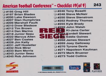 1995 Score - Red Siege #243 Junior Seau Back