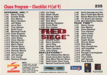 1995 Score - Red Siege Artist's Proofs #235 Chase Program Checklist Back