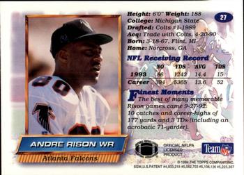 1994 Finest #27 Andre Rison Back