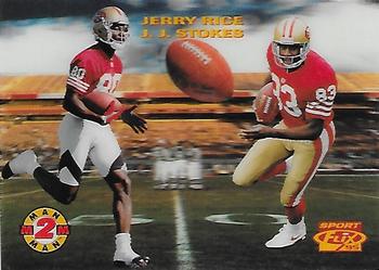 1995 Sportflix - Man 2 Man #9 Jerry Rice / J.J. Stokes Front