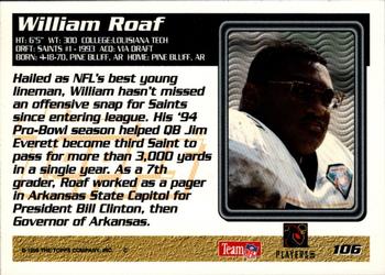 1995 Topps - Jacksonville Jaguars #106 Willie Roaf Back