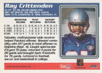 1995 Topps - Jacksonville Jaguars #316 Ray Crittenden Back