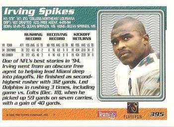 1995 Topps - Jacksonville Jaguars #395 Irving Spikes Back