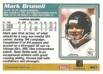 1995 Topps - Jacksonville Jaguars #461 Mark Brunell Back