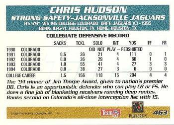 1995 Topps - Jacksonville Jaguars #463 Chris Hudson Back
