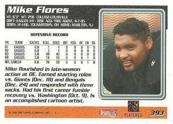 1995 Topps - Carolina Panthers #393 Mike Flores Back