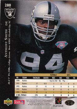 1995 Upper Deck - Electric #280 Anthony Smith Back