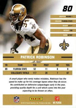2010 Donruss Rated Rookies #80 Patrick Robinson Back