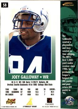 1996 Action Packed - Artist's Proofs #58 Joey Galloway Back