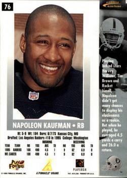 1996 Action Packed - Artist's Proofs #76 Napoleon Kaufman Back