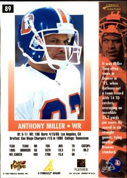 1996 Action Packed - Artist's Proofs #89 Anthony Miller Back