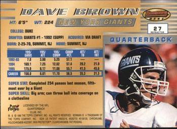 1996 Bowman's Best - Refractors #27 Dave Brown Back