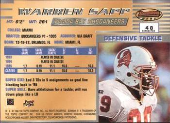 1996 Bowman's Best - Refractors #48 Warren Sapp Back