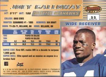 1996 Bowman's Best - Refractors #55 Joey Galloway Back