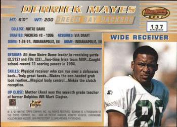 1996 Bowman's Best - Refractors #137 Derrick Mayes Back