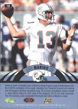 1996 Classic NFL Experience - Printer's Proofs #10 Dan Marino Back