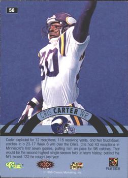 1996 Classic NFL Experience - Printer's Proofs #56 Cris Carter Back