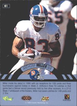 1996 Classic NFL Experience - Printer's Proofs #61 Anthony Miller Back