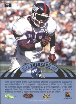 1996 Classic NFL Experience - Printer's Proofs #75 Mike Sherrard Back