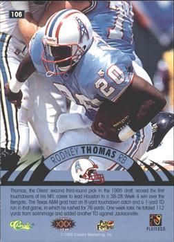 1996 Classic NFL Experience - Printer's Proofs #106 Rodney Thomas Back
