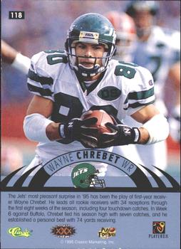 1996 Classic NFL Experience - Printer's Proofs #118 Wayne Chrebet Back