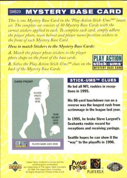 1996 Collector's Choice Update - Play Action Stick-Ums Mystery Bases #SMB29 Joey Galloway Back