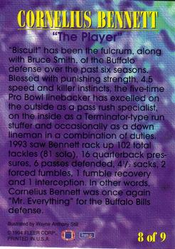 1994 Fleer - Pro-Visions #8 Cornelius Bennett Back