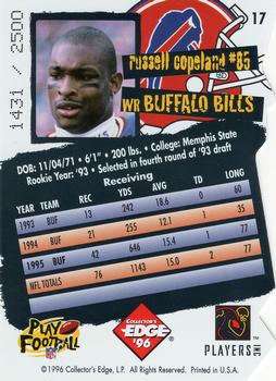 1996 Collector's Edge - Die Cuts #17 Russell Copeland Back