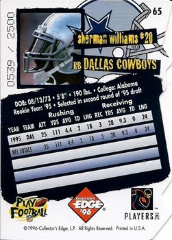 1996 Collector's Edge - Die Cuts #65 Sherman Williams Back