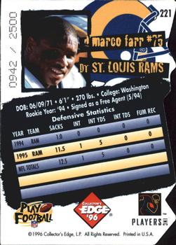1996 Collector's Edge - Die Cuts #221 D'Marco Farr Back