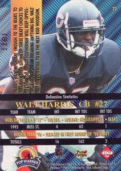 1996 Collector's Edge Advantage - Perfect Play Foils #72 Walt Harris Back
