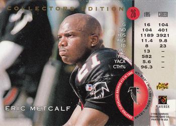 1996 Leaf - Collector's Edition #26 Eric Metcalf Back
