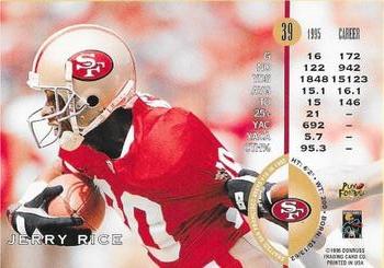 1996 Leaf - Red #39 Jerry Rice Back