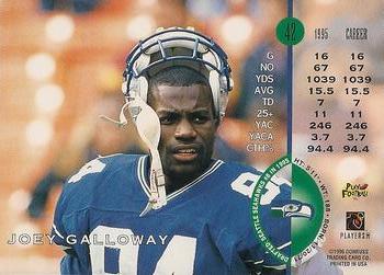 1996 Leaf - Red #42 Joey Galloway Back