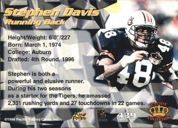 1996 Pacific - Blue #439 Stephen Davis Back