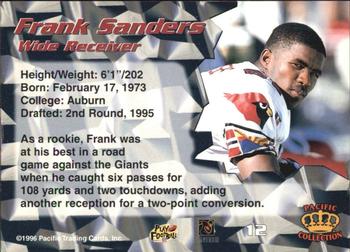 1996 Pacific - Red #12 Frank Sanders Back