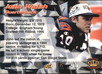 1996 Pacific - Red #94 John Walsh Back