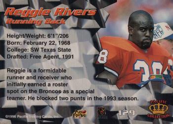 1996 Pacific - Silver #129 Reggie Rivers Back