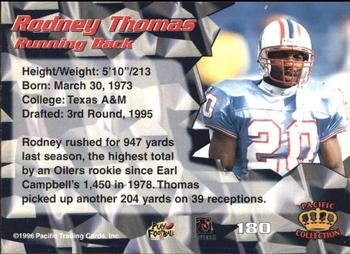 1996 Pacific - Silver #180 Rodney Thomas Back