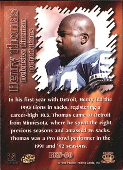 1996 Pacific Dynagon - Best Kept Secrets #BKS-30 Henry Thomas Back