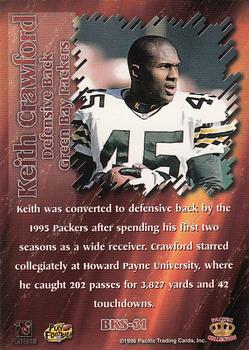1996 Pacific Dynagon - Best Kept Secrets #BKS-31 Keith Crawford Back