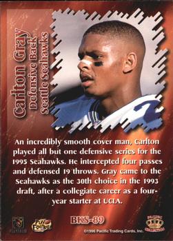 1996 Pacific Dynagon - Best Kept Secrets #BKS-89 Carlton Gray Back