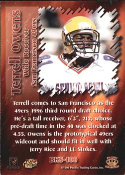 1996 Pacific Dynagon - Best Kept Secrets #BKS-100 Terrell Owens Back